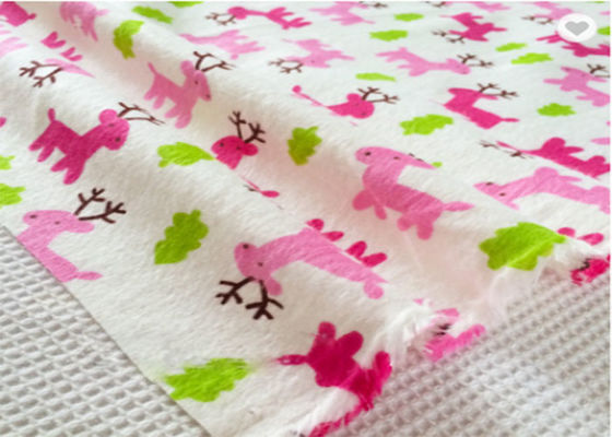 Cute Plain Dyed Printed SGS Cotton Flannel Cloth For Children