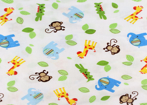 Cartoon Printed 150gm Cotton Flannel Cloth Double Side Bushed  For Baby Bedding Sets