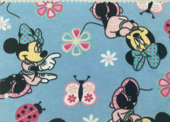 100% Cotton Woven Double Napped Flannel Fabric Mickey Cartoon Print