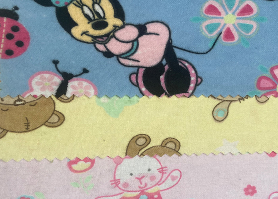 100% Cotton Woven Double Napped Flannel Fabric Mickey Cartoon Print