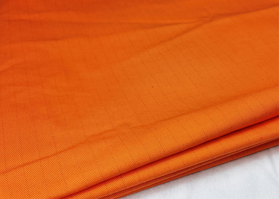 Wear Resisting Orange Anti Static Fire Retardant Fabric  260gsm