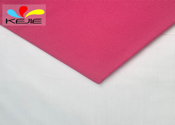 Rose Red Twill Oil Water Repellent Fabric Antistatic  240GSM