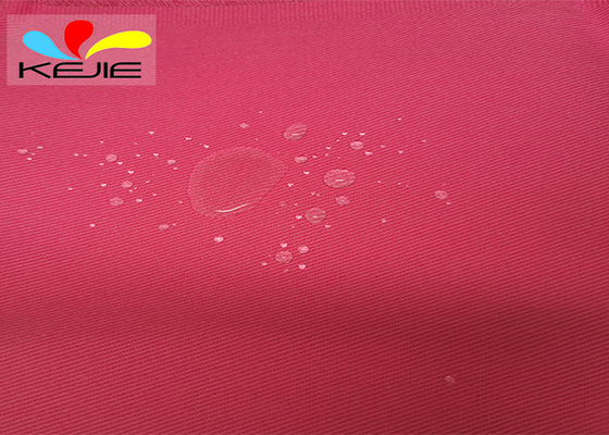 Rose Red Twill Oil Water Repellent Fabric Antistatic  240GSM