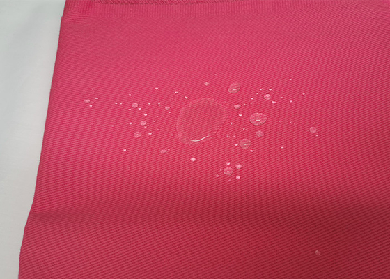 Rose Red Twill Oil Water Repellent Fabric Antistatic  240GSM