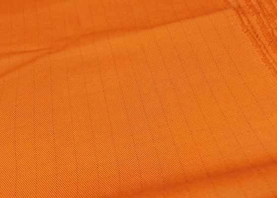 ROHS alkali resistance Orange Twill Anti Static Fabric For Flame Retardant