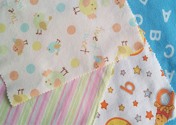 150-200g/M2 100% Cotton Flannel Fabric Floral  For Baby Cloth Skin Friendly
