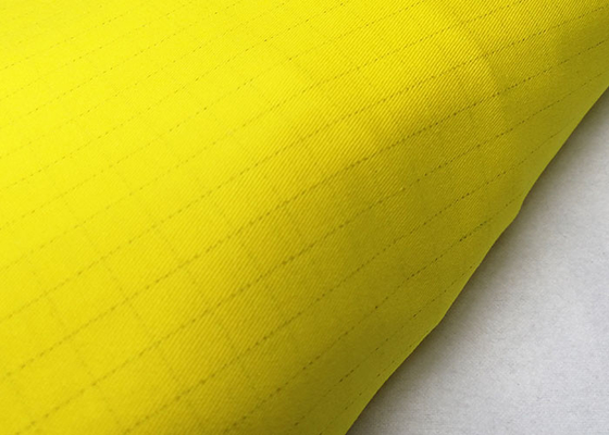 240gsm Yellow Flame Resistant Cotton Antistatic Fabric For Suit Anti Alkali