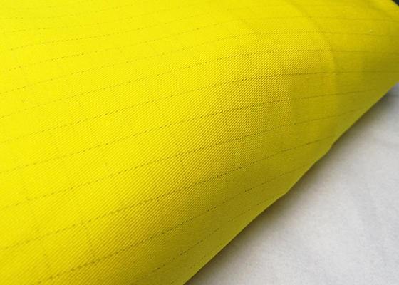 240gsm Yellow Flame Resistant Cotton Antistatic Fabric For Suit Anti Alkali