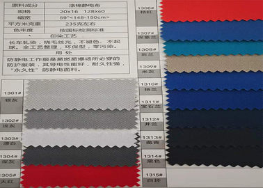 T/C 80/20 Bar Yarn Card Anti Static Fabric With Stripe Carbon Fiber For Workwear