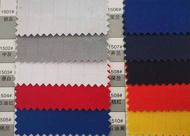 C60% T40%  Grid Thick Full Line CARDS Anti Static Fabric With Stripe Carbon Fiber For Workwear