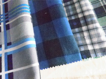 100% Cotton Plaid Shirting Fabric Yarn Dyed With Flame Retardant Function