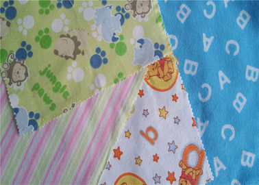 Fire Resistant Printed Cotton Flannel Material Double Sided Twill Style