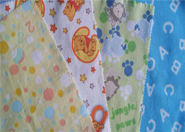 Fire Resistant Printed Cotton Flannel Material Double Sided Twill Style