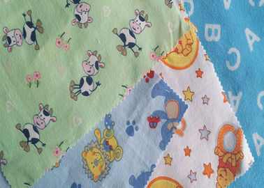 Dyed Printed Cotton Flannel Cloth , Children Clothing Fabric Widely Use
