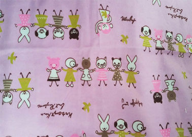 100 Grade Cotton Flannel Print Fabric For Kids Garment , Soft Cotton Flannel
