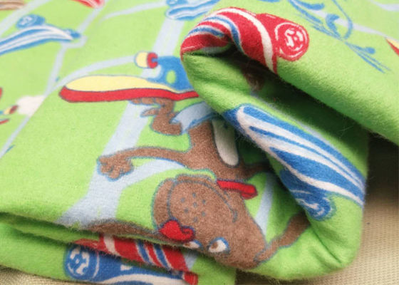 Width 36'' Lannel Fabric Cotton With Cartoon Printing