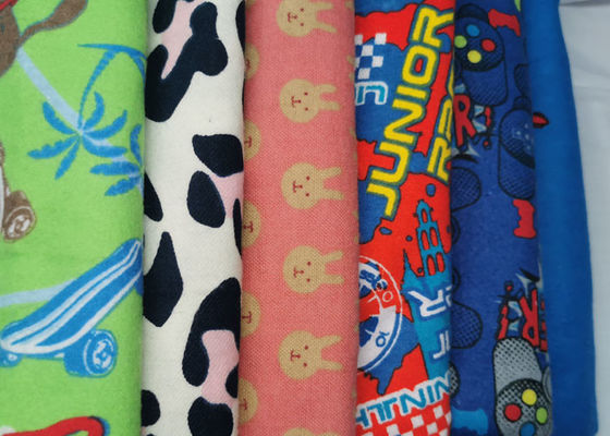 Colorful Cycle Printed Cotton Flannel Fabric By The Yard Soft