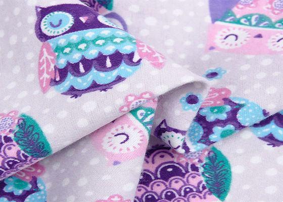 100% Cotton Printed Pattern Soft Flannel Fabric For Baby Sleepwear