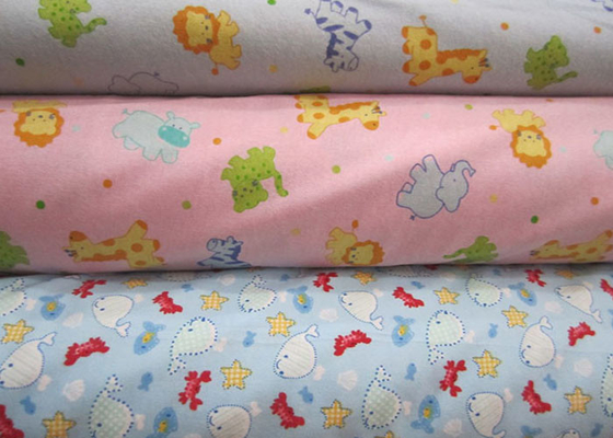 Home Textile Cotton Flannel Cloth Double Side Brushed Printing Dyeing 150-200gsm
