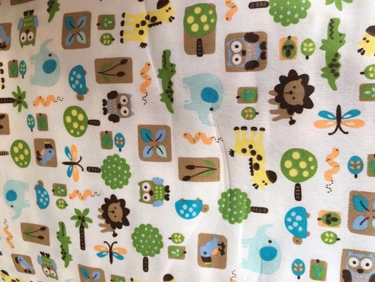 Cartoon Printed Cotton Flannel Cloth 160gsm For Baby Blanket And Bedding Sets