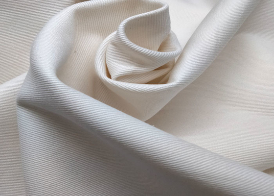 White 100% Cotton Flame Retardant Fabric Washable Workwear Cotton Yarn Carded