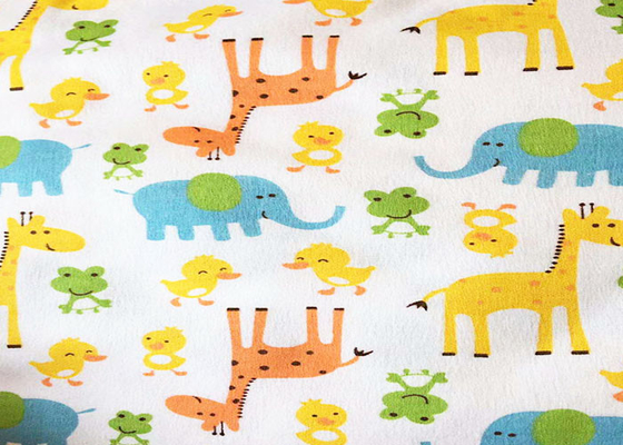 Pure Printed Cartoon Animal Flannel Fabric For Baby Blanket