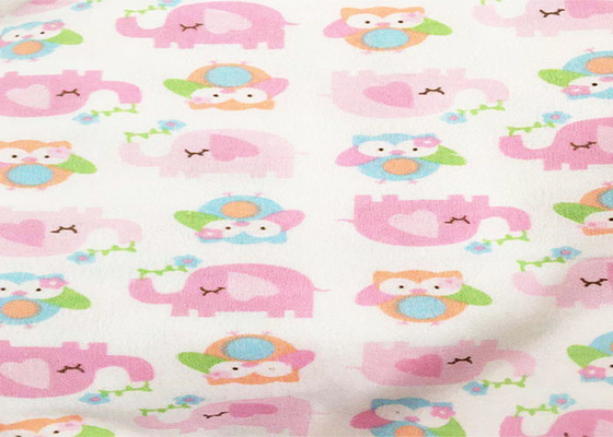 160gsm Kids Cartoon Bedding Flannel Print Fabric Plain Dyed