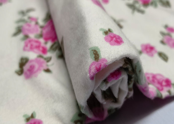 C20*10 40*42 Cotton Flannel Cloth Bleached White Printed Flannel Fabric