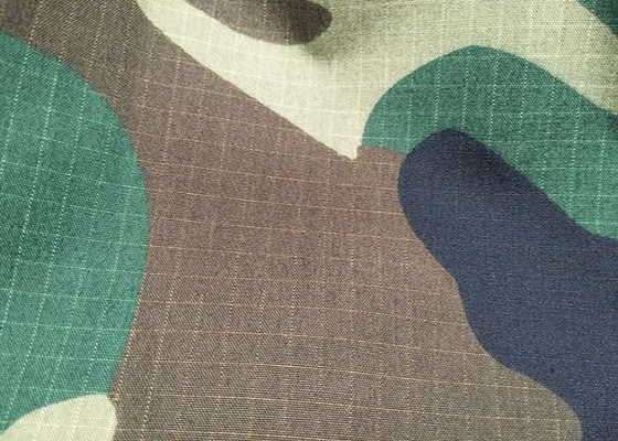 Woven CVC50/50 Ripstop Camouflage Fabric For Military Suit