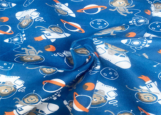 Cartoon Printed Cotton Flannel Cloth 160gsm For Baby Blanket And Bedding Sets